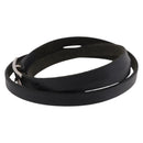 HERMES Appi 3 Bracelet Leather Black Auth 187888-4