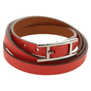 HERMES Appi 3 Bracelet Leather Orange Auth 187889M-1