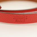 HERMES Appi 3 Bracelet Leather Orange Auth 187889M-12