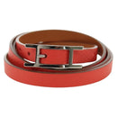 HERMES Appi 3 Bracelet Leather Orange Auth 187889M-2