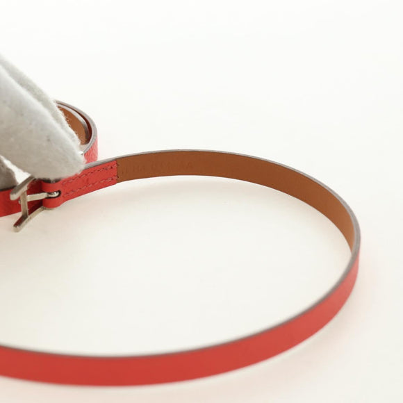 HERMES Appi 3 Bracelet Leather Orange Auth 187889M