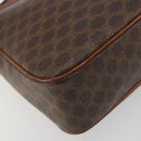 CELINE Macadam Canvas Shoulder Bag PVC Leather Brown Gold Auth 187894-15