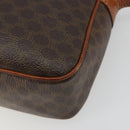 CELINE Macadam Canvas Shoulder Bag PVC Leather Brown Gold Auth 187894-16