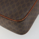 CELINE Macadam Canvas Shoulder Bag PVC Leather Brown Gold Auth 187894-17