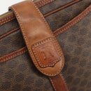 CELINE Macadam Canvas Shoulder Bag PVC Leather Brown Gold Auth 187894-18