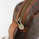 CELINE Macadam Canvas Shoulder Bag PVC Leather Brown Gold Auth 187894-9