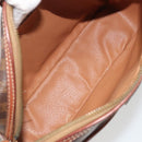CELINE Macadam Canvas Shoulder Bag PVC Leather Brown Gold Auth 187894-10