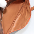 CELINE Macadam Canvas Shoulder Bag PVC Leather Brown Gold Auth 187894-22