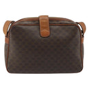 CELINE Macadam Canvas Shoulder Bag PVC Leather Brown Gold Auth 187894-2