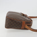 CELINE Macadam Canvas Shoulder Bag PVC Leather Brown Gold Auth 187894-3
