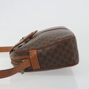 CELINE Macadam Canvas Shoulder Bag PVC Leather Brown Gold Auth 187894-4