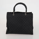 GUCCI GG Canvas Bamboo Hand Bag 3 Set Black Beige Auth 187895-11