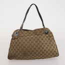 GUCCI GG Canvas Bamboo Hand Bag 3 Set Black Beige Auth 187895-18