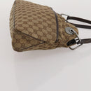 GUCCI GG Canvas Bamboo Hand Bag 3 Set Black Beige Auth 187895-19