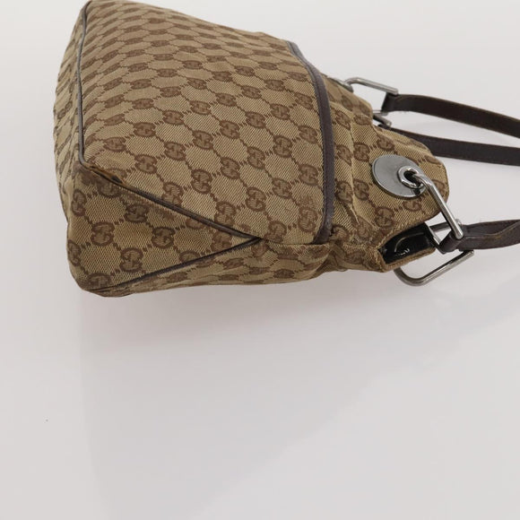 GUCCI GG Canvas Bamboo Hand Bag 3 Set Black Beige Auth 187895