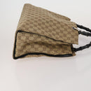 GUCCI GG Canvas Bamboo Hand Bag 3 Set Black Beige Auth 187895-4