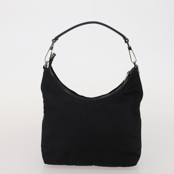 GUCCI Bamboo Shoulder Bag Nylon 2 Set Black Auth 187896