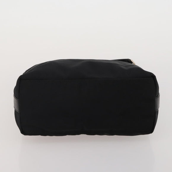 GUCCI Bamboo Shoulder Bag Nylon 2 Set Black Auth 187896