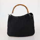 GUCCI Bamboo Shoulder Bag Nylon 2 Set Black Auth 187896-2