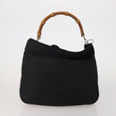 GUCCI Bamboo Shoulder Bag Nylon 2 Set Black Auth 187896-3