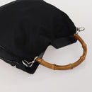 GUCCI Bamboo Shoulder Bag Nylon 2 Set Black Auth 187896-5
