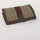 GUCCI GG Supreme Web Sherry Line Bag PVC Suede 3 Set Beige Brown Auth 187898-12
