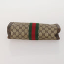GUCCI GG Supreme Web Sherry Line Bag PVC Suede 3 Set Beige Brown Auth 187898-13