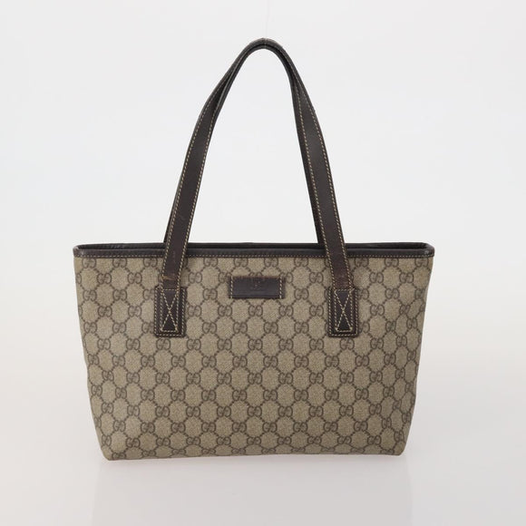 GUCCI GG Supreme Web Sherry Line Bag PVC Suede 3 Set Beige Brown Auth 187898