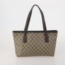 GUCCI GG Supreme Web Sherry Line Bag PVC Suede 3 Set Beige Brown Auth 187898-3