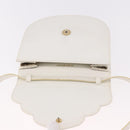SAINT LAURENT Leather Shoulder Bag White Gold Auth 187920A-14