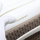 SAINT LAURENT Leather Shoulder Bag White Gold Auth 187920A-15