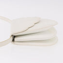 SAINT LAURENT Leather Shoulder Bag White Gold Auth 187920A-5