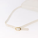 SAINT LAURENT Leather Shoulder Bag White Gold Auth 187920A-7