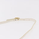 SAINT LAURENT Leather Shoulder Bag White Gold Auth 187920A-8