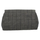 CHANEL Choco Bar Shoulder Bag Canvas Gray Silver CC Auth 187921V-3