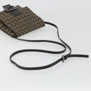 FENDI Mamma Baguette Zucchino Canvas Shoulder Bag Brown Silver Auth 187923A-7