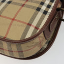 Burberrys Nova Check Shoulder Bag PVC Beige Gold Auth 187924-15