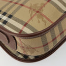 Burberrys Nova Check Shoulder Bag PVC Beige Gold Auth 187924-16