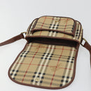 Burberrys Nova Check Shoulder Bag PVC Beige Gold Auth 187924-10