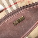 Burberrys Nova Check Shoulder Bag PVC Beige Gold Auth 187924-18