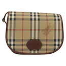 Burberrys Nova Check Shoulder Bag PVC Beige Gold Auth 187924-13