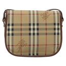 Burberrys Nova Check Shoulder Bag PVC Beige Gold Auth 187924-2