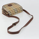 Burberrys Nova Check Shoulder Bag PVC Beige Gold Auth 187924-7