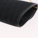 Christian Dior Trotter Canvas Chain Shoulder Bag Black Gold Auth 187926V-13