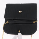 Christian Dior Trotter Canvas Chain Shoulder Bag Black Gold Auth 187926V-15