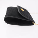 Christian Dior Trotter Canvas Chain Shoulder Bag Black Gold Auth 187926V-4