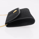 Christian Dior Trotter Canvas Chain Shoulder Bag Black Gold Auth 187926V-5