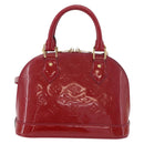 LOUIS VUITTON Vernis Alma BB Hand Bag Rose Andian M91771 LV Auth 187928V-2