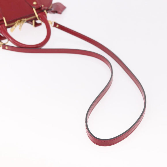 LOUIS VUITTON Vernis Alma BB Hand Bag Rose Andian M91771 LV Auth 187928V