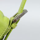 FENDI Mamma Baguette Shoulder Bag Leather Green Silver Auth 187930SAV-18